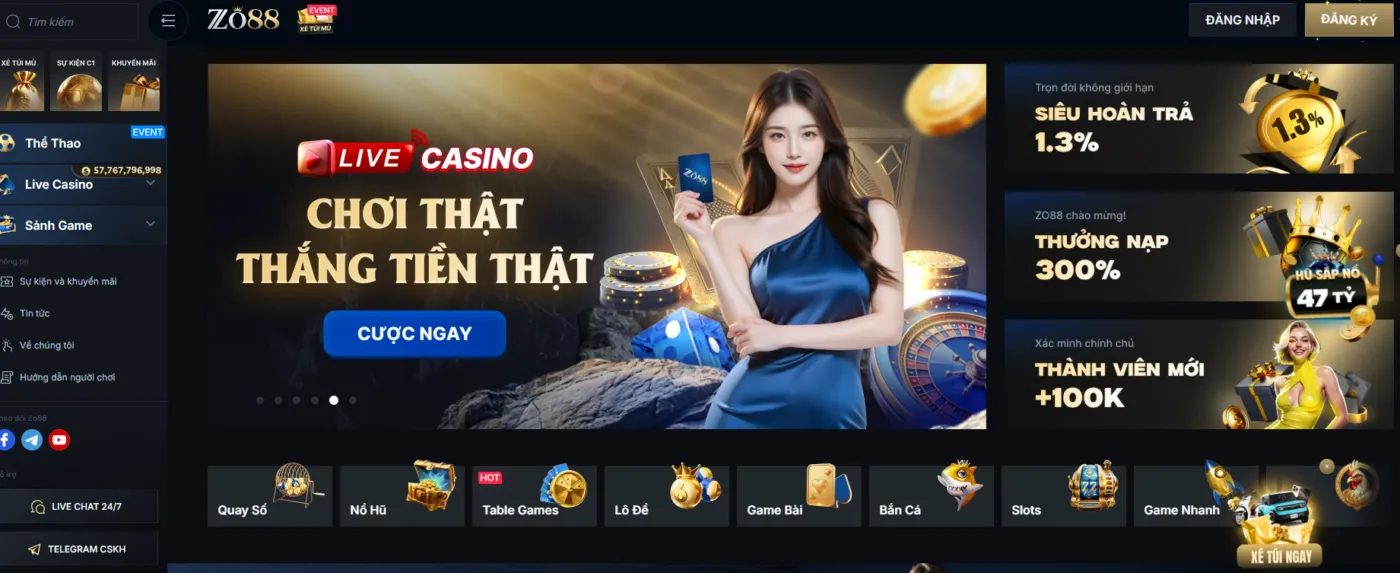 Zo88 – Sảnh cược trực tuyến vươn tầm đẳng cấp quốc tế